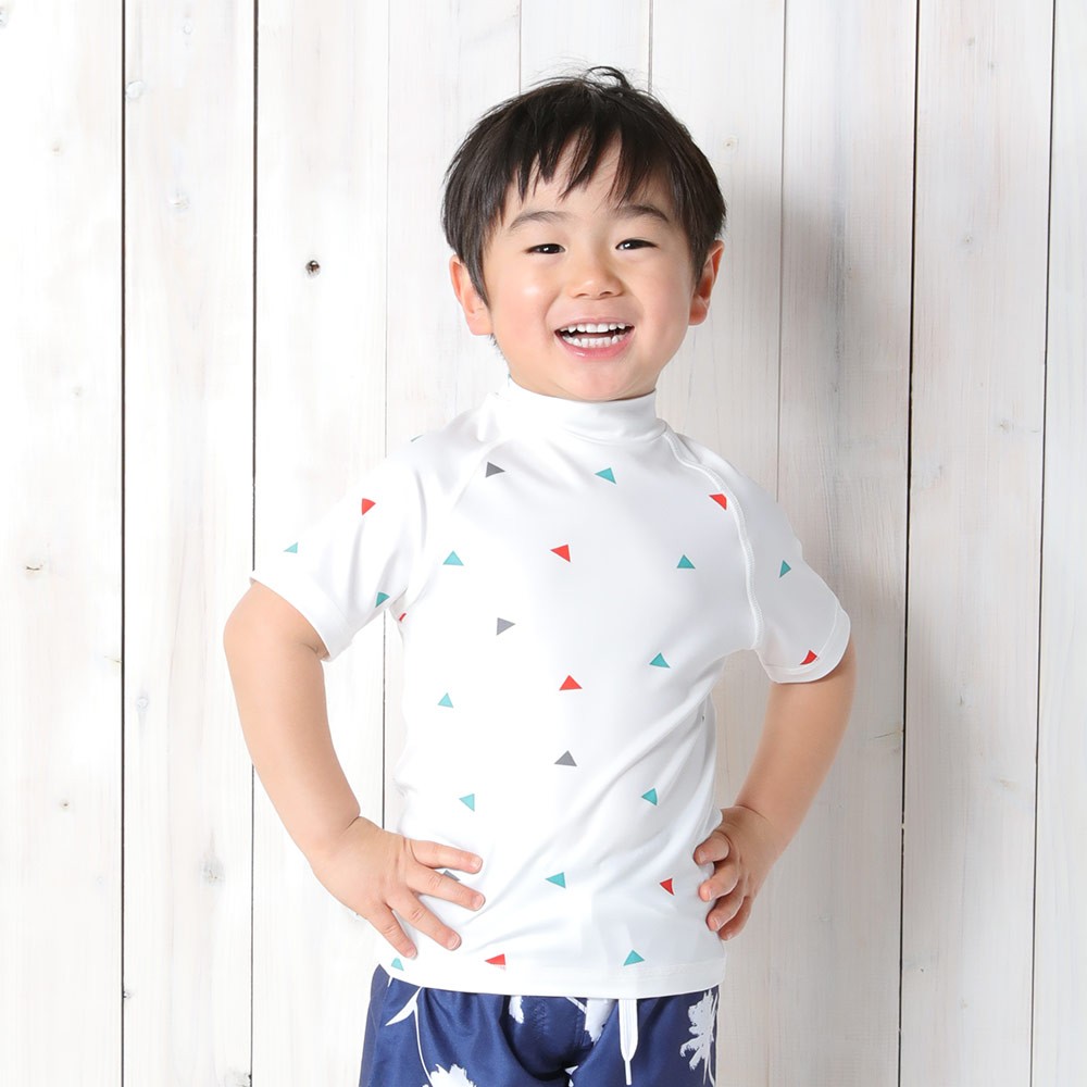 【7/1はP5倍】【アウトレット価格】HEAZEL ラッシュガード キッズ 半袖 スタンドカラー 子供 UPF50+ ベビー 男の子 女の子 水陸両用 | HEAZEL | 12