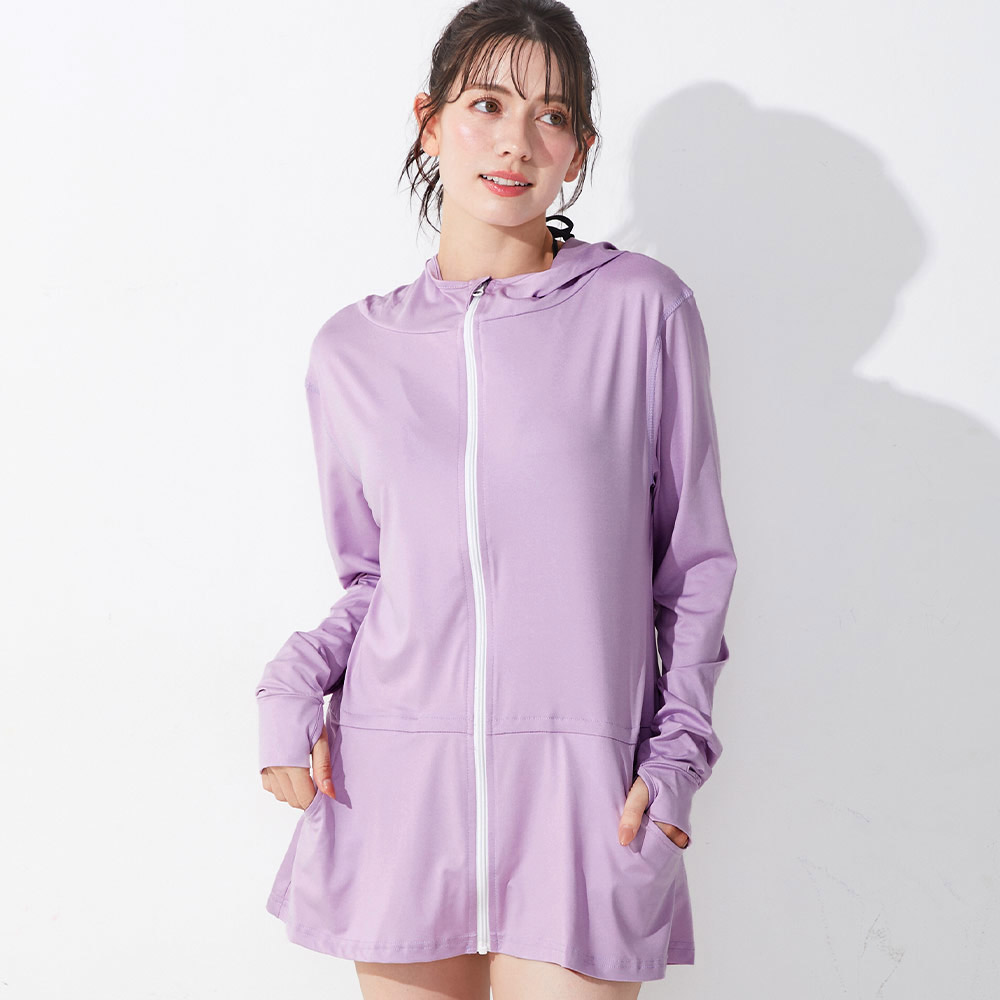 FELLOW ラッシュガード フリル ロングパーカー レディース ラッシュパーカー 体型カバー ロング丈 UVカット98％ | FELLOW | 05