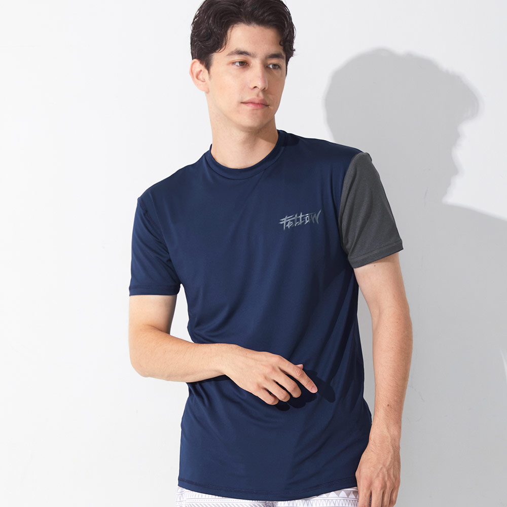 FELLOW ラッシュガード Tシャツ メンズ ラッシュ 半袖 バイカラー