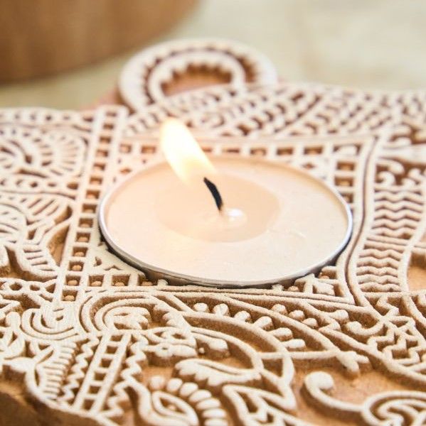 象の絵づくしの錫の茶入 茶心壺 煎茶道具 紅茶 烏龍茶インド木製