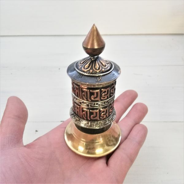 マニ車 チベット仏教 ネパール製 真鍮 アジアン雑貨 エスニック雑貨｜goa-gajah｜02