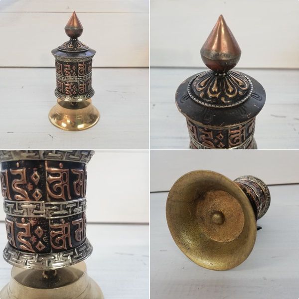 マニ車 チベット仏教 ネパール製 真鍮 アジアン雑貨 エスニック雑貨｜goa-gajah｜03