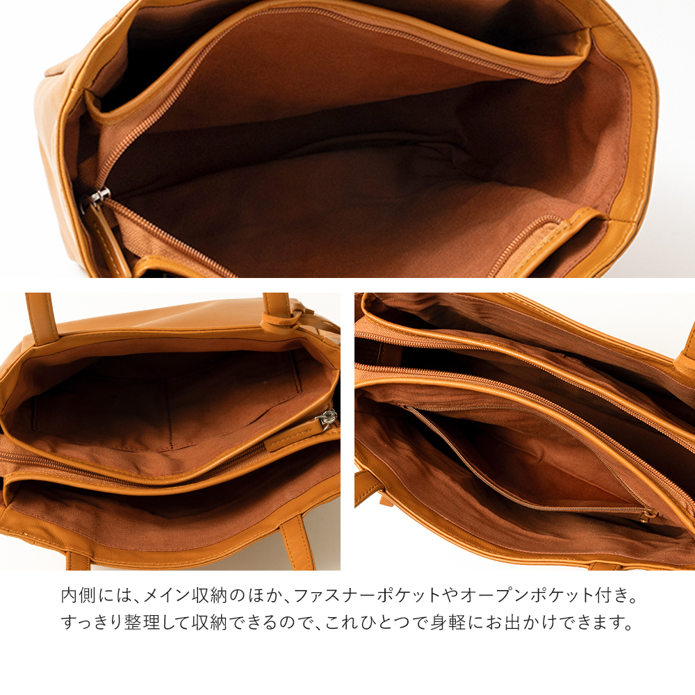 トートバッグ レディース 本革 レザー バッグ 山羊革 軽量 軽い