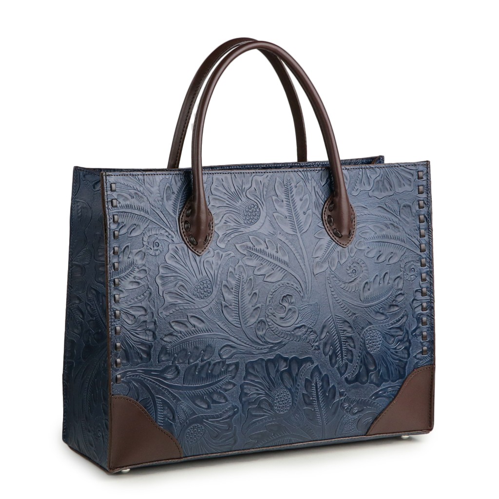 【新品同様】フルラ フラワーパターン ボタニカル トートバッグ レザー A4可 SACURA（サクラ） トートバッグ レディース 本革 日本製 A4サイズ 通勤