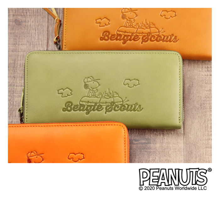 SNOOPY（スヌーピー） 財布 革 レディース 長財布 ラウンドファスナー