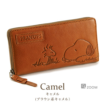 SNOOPY（スヌーピー） 長財布 レディース 本革 ラウンドファスナー