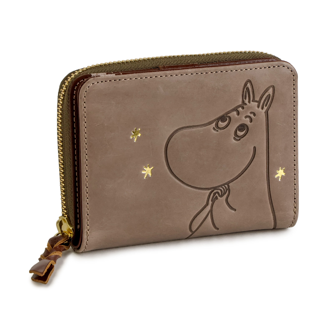 MOOMIN ムーミン 二つ折り財布 本革 ラウンドファスナー レディース 革 ムーミン グッズ ス...
