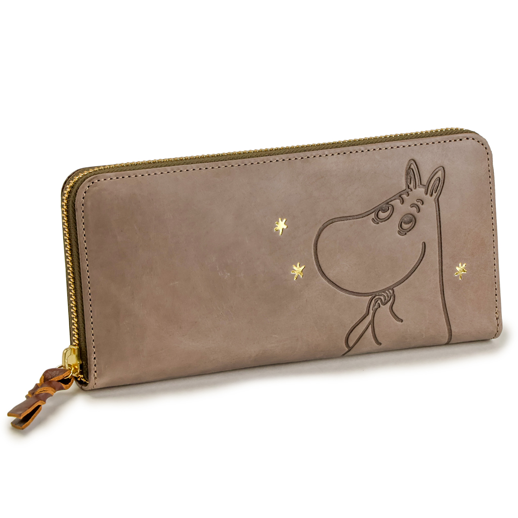 MOOMIN ムーミン 長財布 本革 ラウンドファスナー レディース 革 ムーミン グッズ スナフキ...