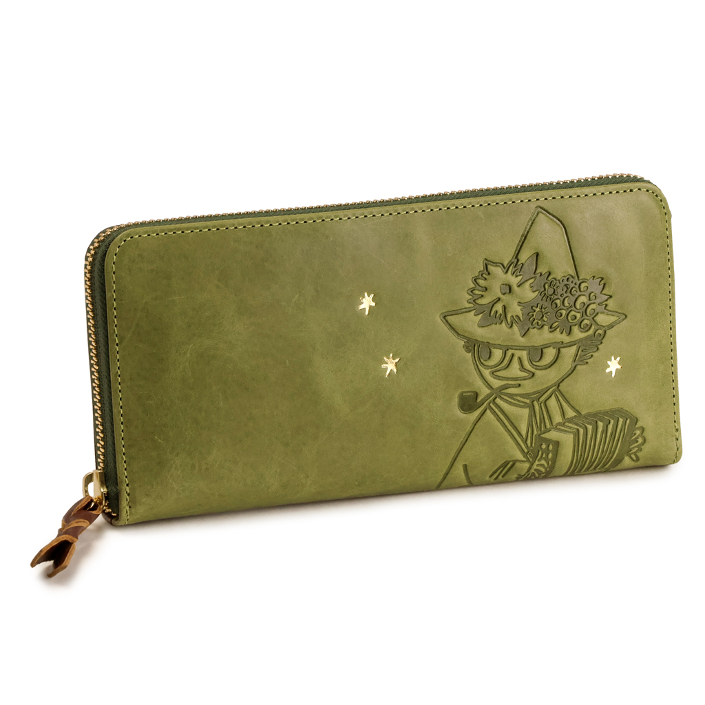 MOOMIN ムーミン 長財布 本革 ラウンドファスナー レディース 革 ムーミン グッズ スナフキ...