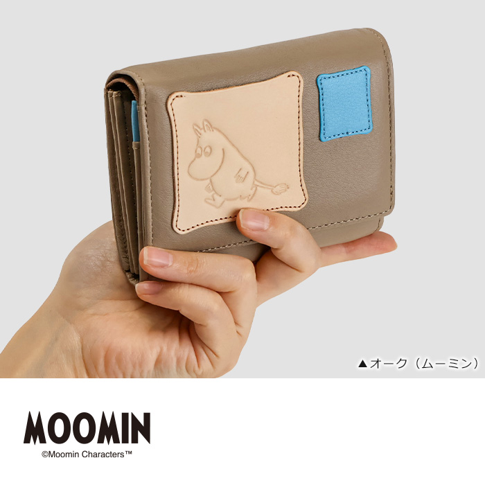 MOOMIN（ムーミン） 二つ折り財布 本革 レディース 財布 かぶせ 革