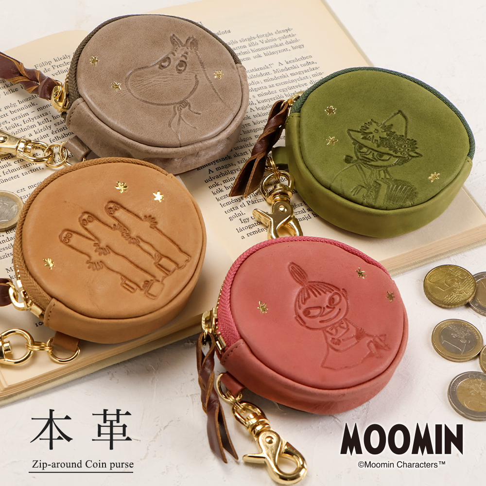 MOOMIN（ムーミン） 小銭入れ ラウンドファスナー コインケース 本革