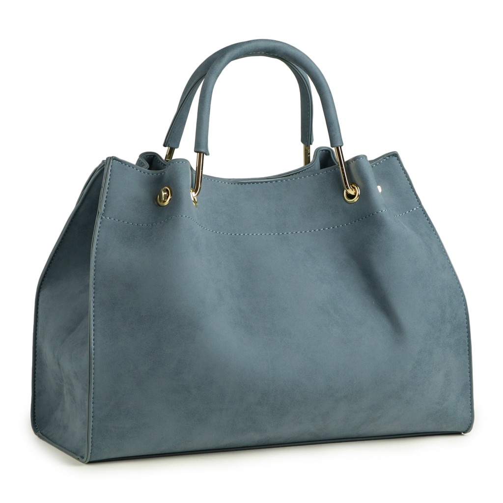 Prada A4収納可 ネイビー カーフスキン トートバッグ ポーチ付き ネイビー（紺）系 PRADA(プラダ) トートバッグ(レディース