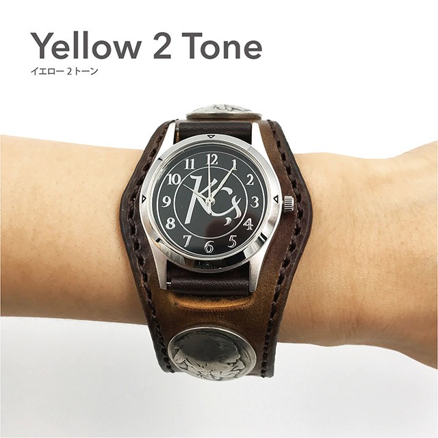 腕時計 メンズ レディース 本革 革 レザー KC,s ケーシーズ ケイシイズ 3コンチョ ツートン フリーカットデラックス レザーブレスレット  kpr023