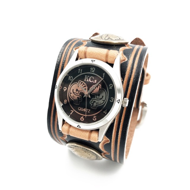 腕時計 メンズ レディース 本革 革 レザー KC,s ケーシーズ ケイシイズ ダブルバックル コンチョ レザーブレスレット ksr529  :ksr529:ご注文ドットコム - 通販 - Yahoo!ショッピング