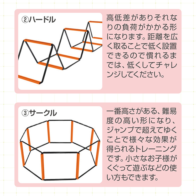 大型ハードケース付き｜トレーニング用品まとめ売り（ハードル・スティックラダー等） 爆買 ラダー トレーニング 6.4m 16マス ハードル 立体ラダー 収納袋