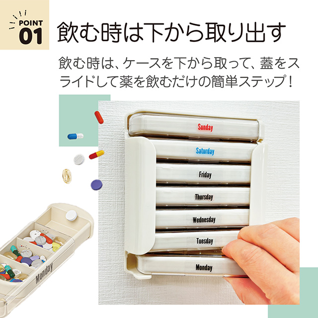 ピルケース 薬ケース 収納 携帯 コンパクト 3日分 シール付 ホワイト ピルケース 薬ケース 収納 携帯 コンパクト 3日分 シール付 ホワイト