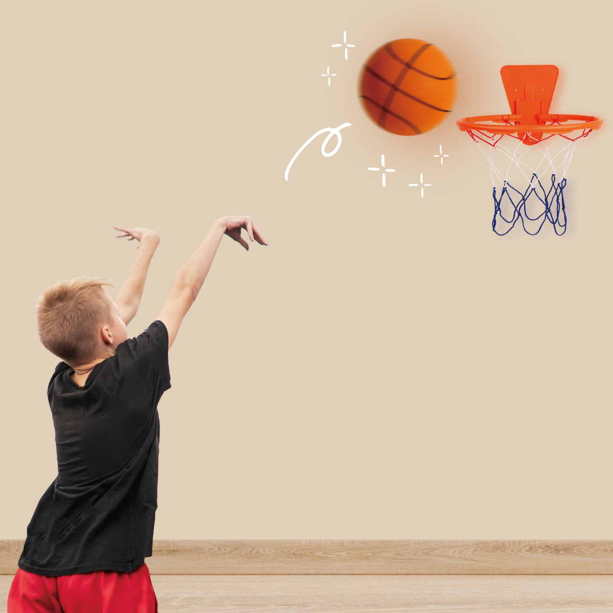 サイレントボール バスケットゴール バスケットボール 子供用 室内 おもちゃ 幼児 キッズ クリスマス s-basket｜gochumon｜02