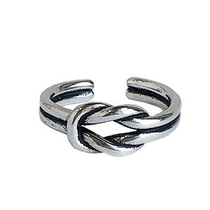 シルバー925 デザインピンキーリング フリーサイズ ワンノット