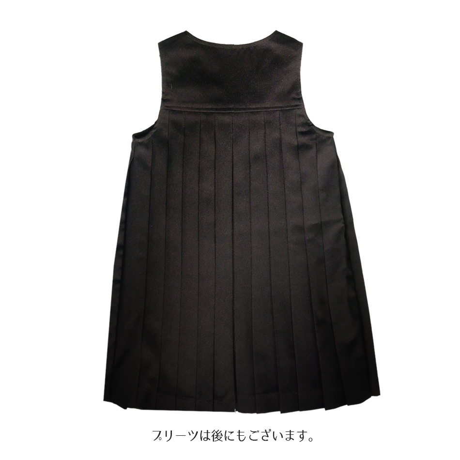 ジャンパースカート キッズ 無地 黒 リーフブレード 紺 通年 子供服