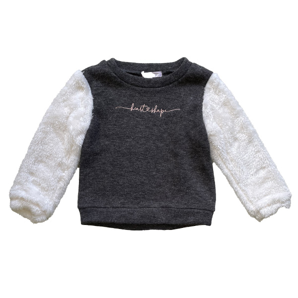 ハイネックトップス 長袖 ニット グレー チャコール 女の子 子供服 110 120 130 HeartShape hs66006 - 1