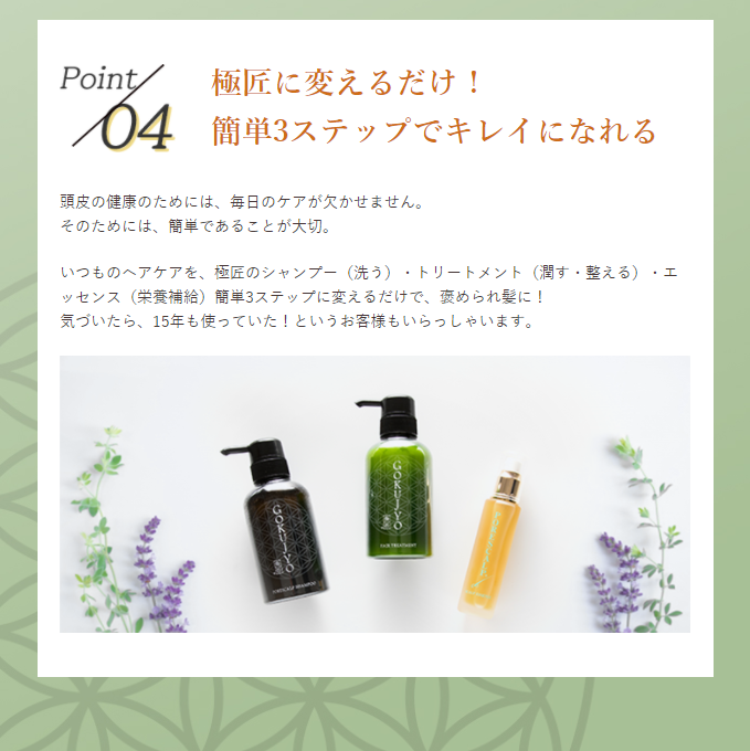 極匠ポレスカルプシャンプー商品説明文 gokujyo porescalp shampoo