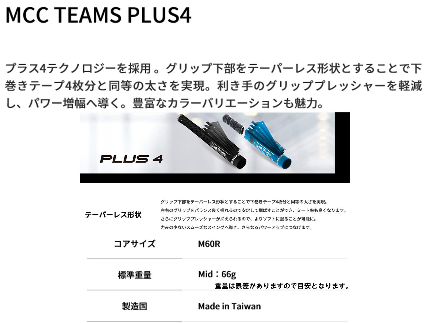 送料無料！【新品】【グリップセット販売】GOLF PRIDE MCC TEAMS PLUS4