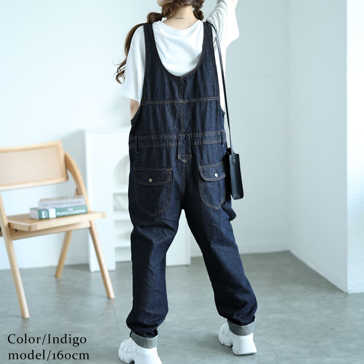 GOLDJAPAN 大きいサイズ レディース サロペット パンツ デニム