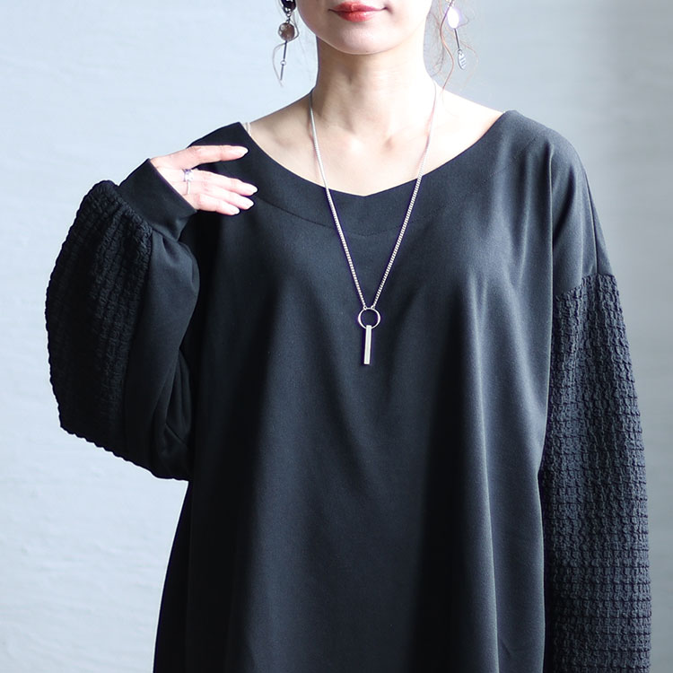 袖切替えドロップショルダーチュニック