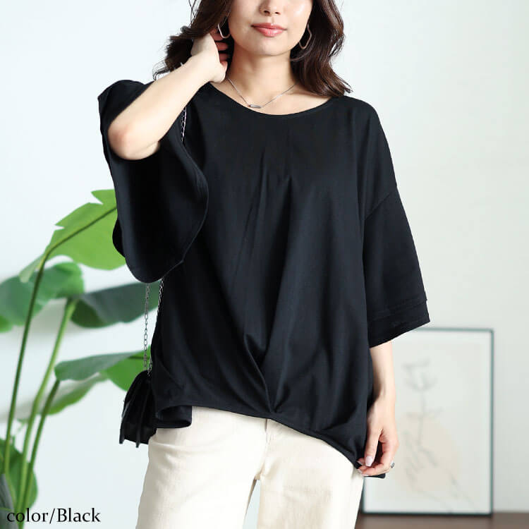 【OKJさん専用】yori ネイビー ティアード半袖トップス 36 GOLDJAPAN 大きいサイズ レディース トップス カットソー 半袖