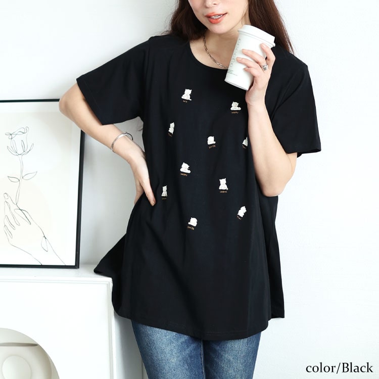 GOLDJAPAN 大きいサイズ レディース チュニック カットソー T GOLDJAPAN 大きいサイズ レディース チュニック カットソー T