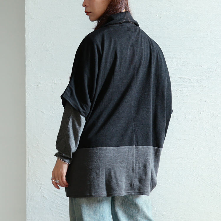 静電気防止オフタートル配色切り替えドルマン＆ロンT2点セット