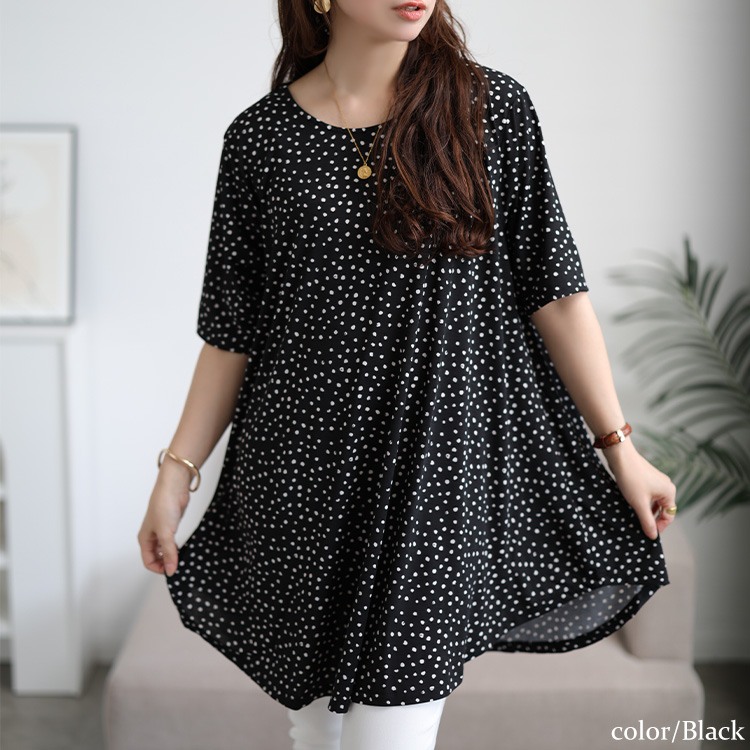 1月7日まで限定セール⭐︎かなり美品❣️コットンハウス　アヤ　チュニック　総柄 GOLDJAPAN 大きいサイズ レディース チュニック 接触冷感