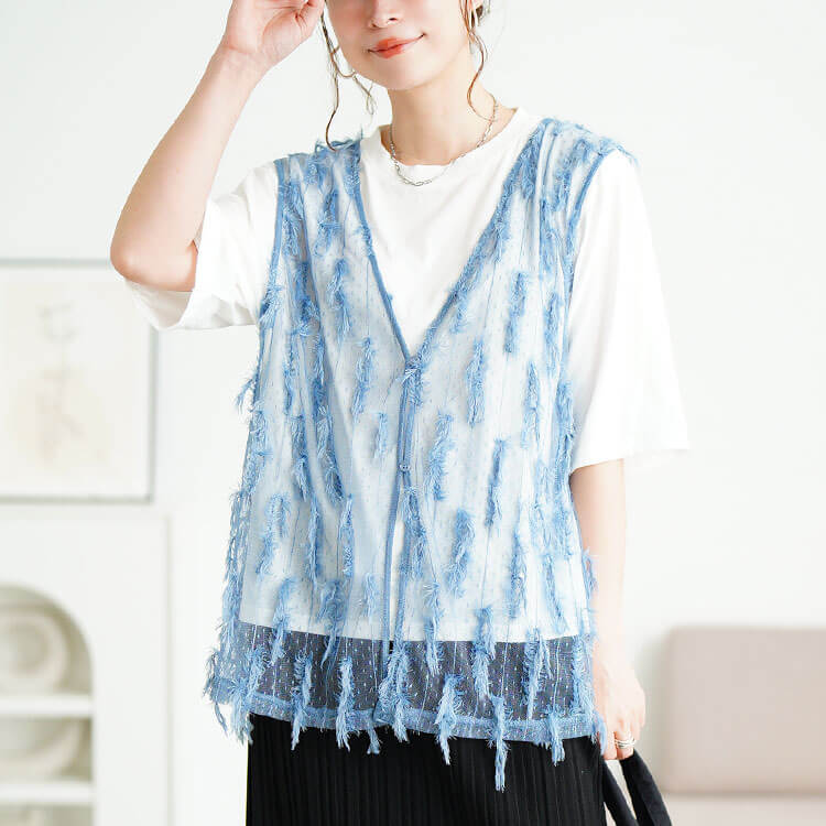 フリンジベスト＆Tシャツ2点セット