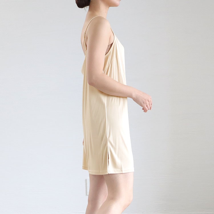 吸汗速乾透けないペチコートキャミソールワンピース