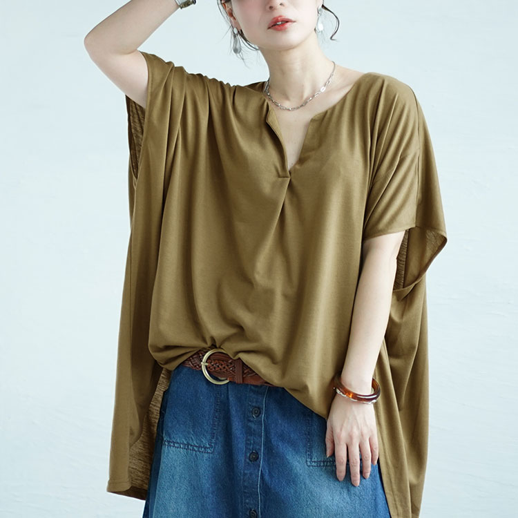 GOLDJAPAN 大きいサイズ レディース チュニック 半袖 ロング
