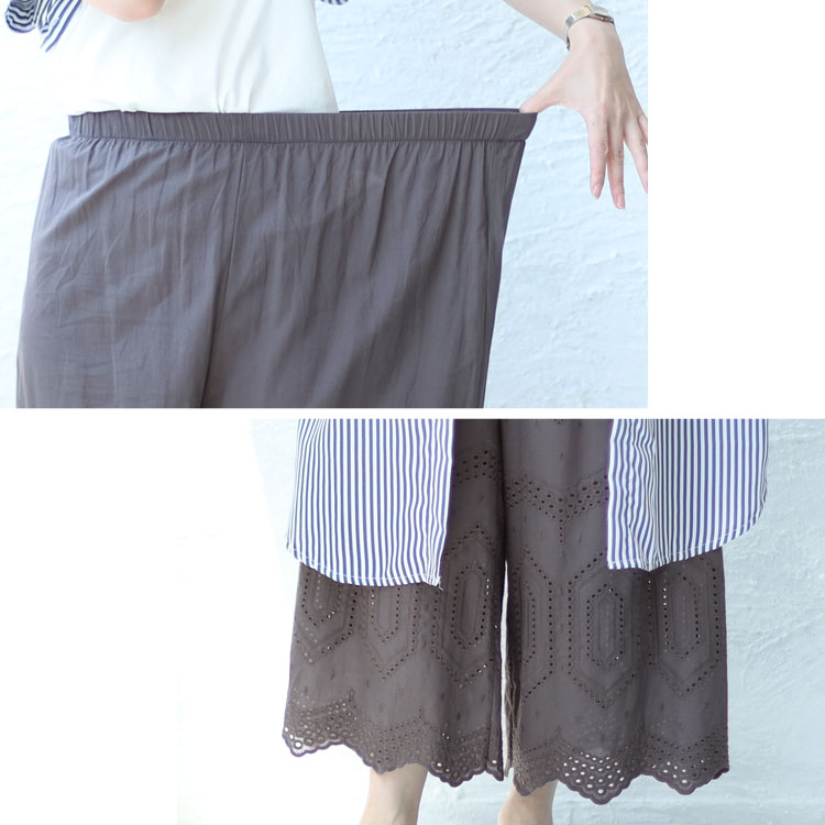 刺繍レースコットンペチパンツ
