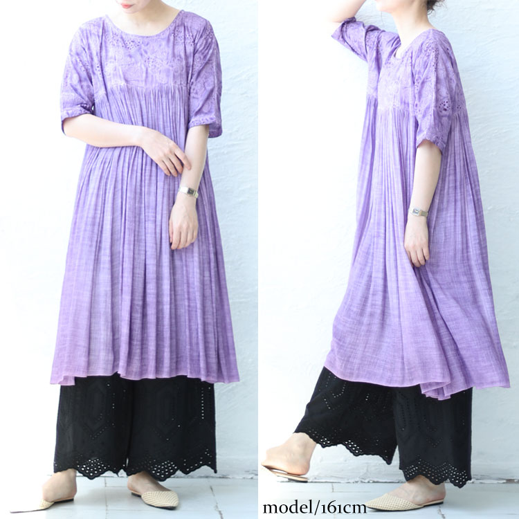 刺繍レースコットンペチパンツ