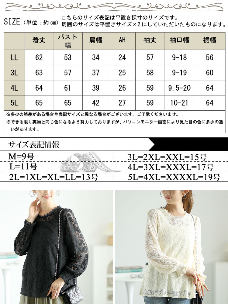 GOLDJAPAN 大きいサイズ レディース トップス ブラウス 総レース