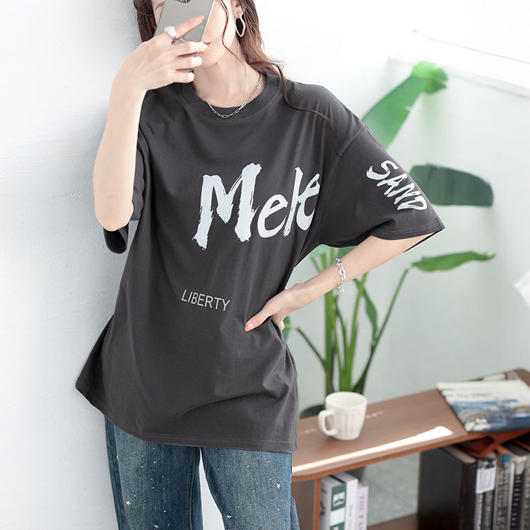 3色 Tシャツ トップス ビックロゴ ラウンドカラー カジュアル ♪ 楽天市場】カレッジロゴ風 ビックT Tシャツ レディース トップス
