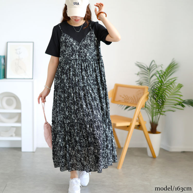 GOLDJAPAN 大きいサイズ レディース ワンピース ロング キャミ T