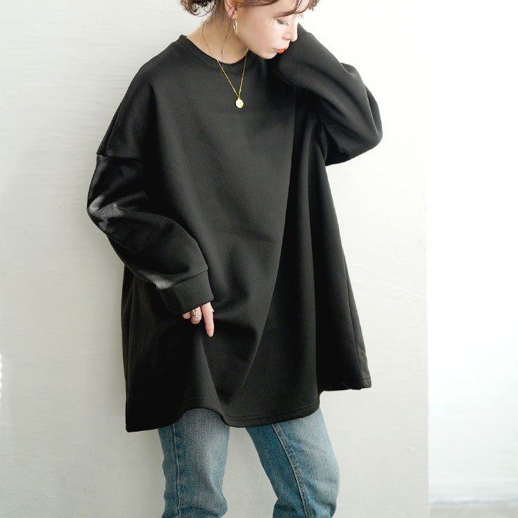 裏起毛フレアチュニック