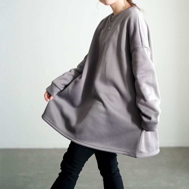 裏起毛フレアチュニック