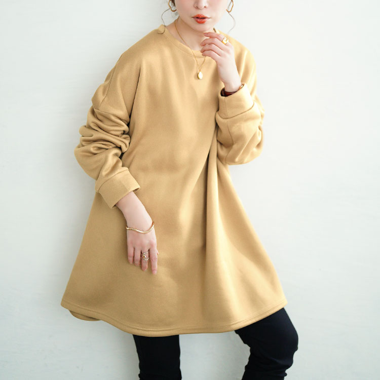 裏起毛フレアチュニック