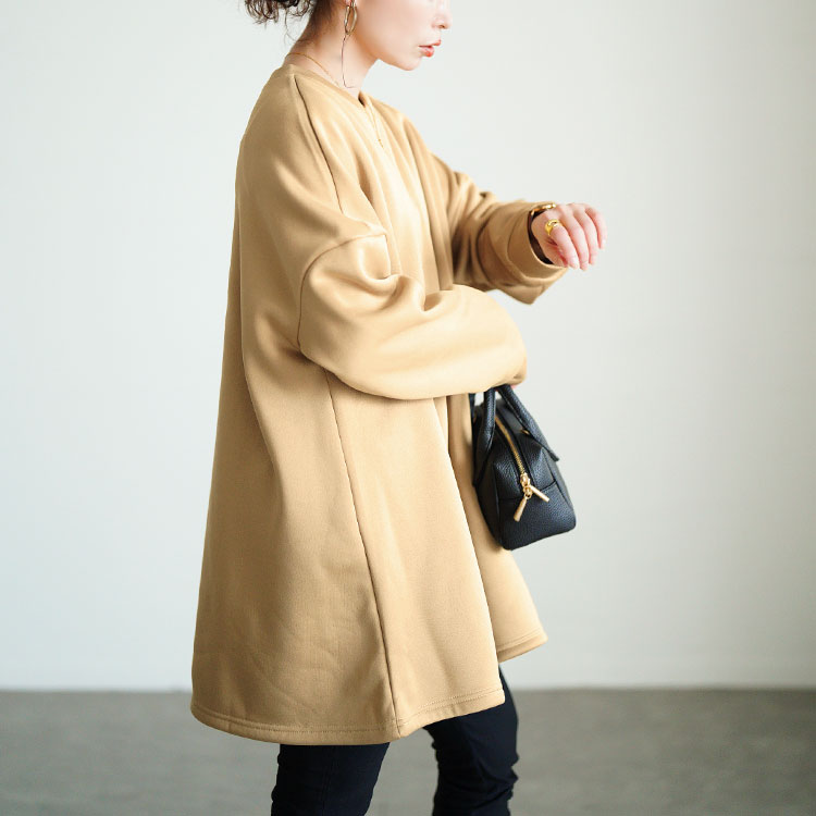 裏起毛フレアチュニック