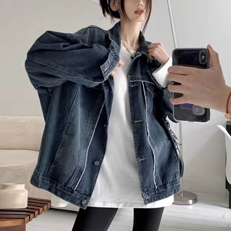 フリンジ加工デニムジャケット