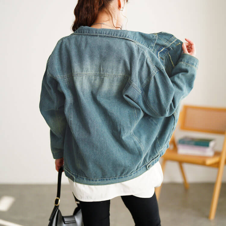 フリンジ加工デニムジャケット