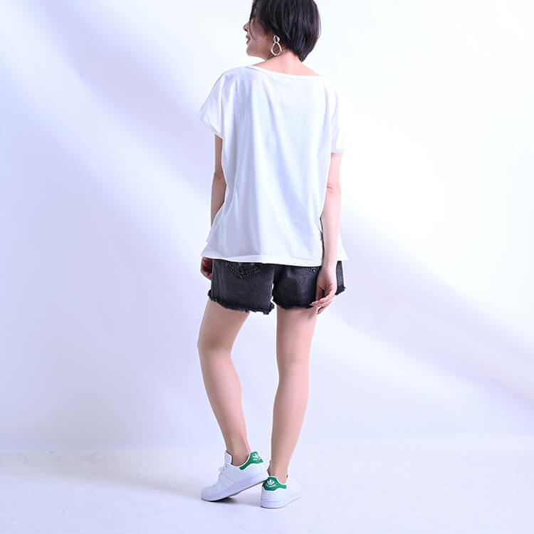 ブラックダメージデニムショートパンツ