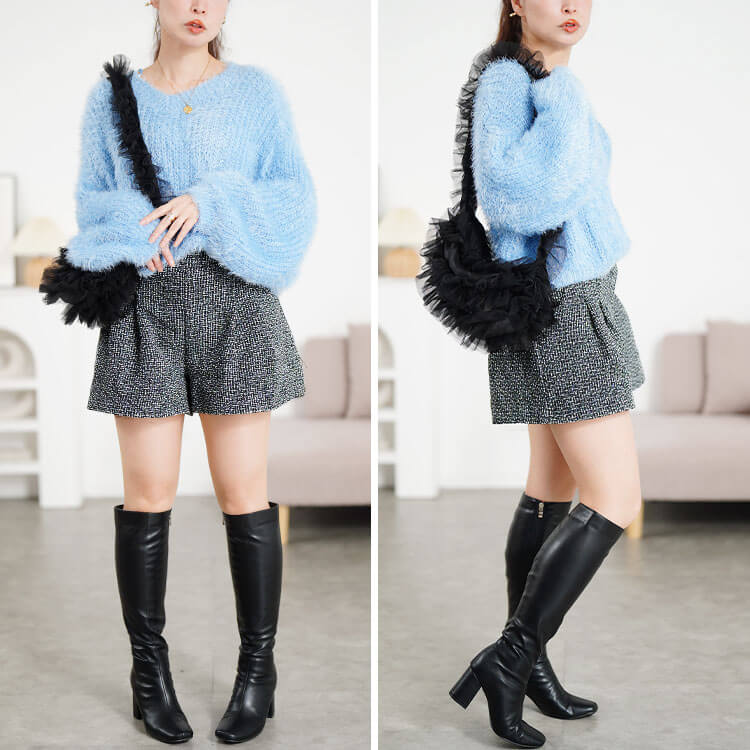 ツイードフレアショートパンツ