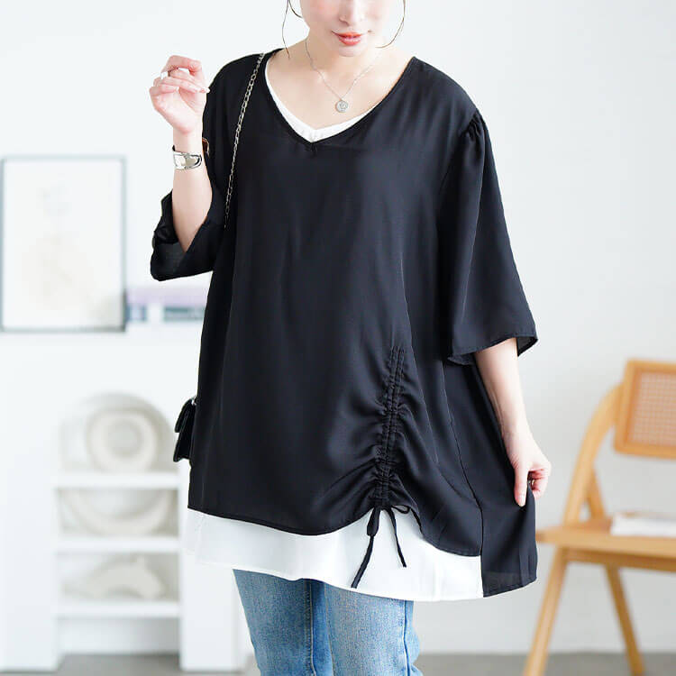 美品 デイジーリン 42、L、11号 レディース チュニック 袖なし 膝丈 黒 極美品✨デイジーリン Tulip Tunic チュニック 42 ブラック