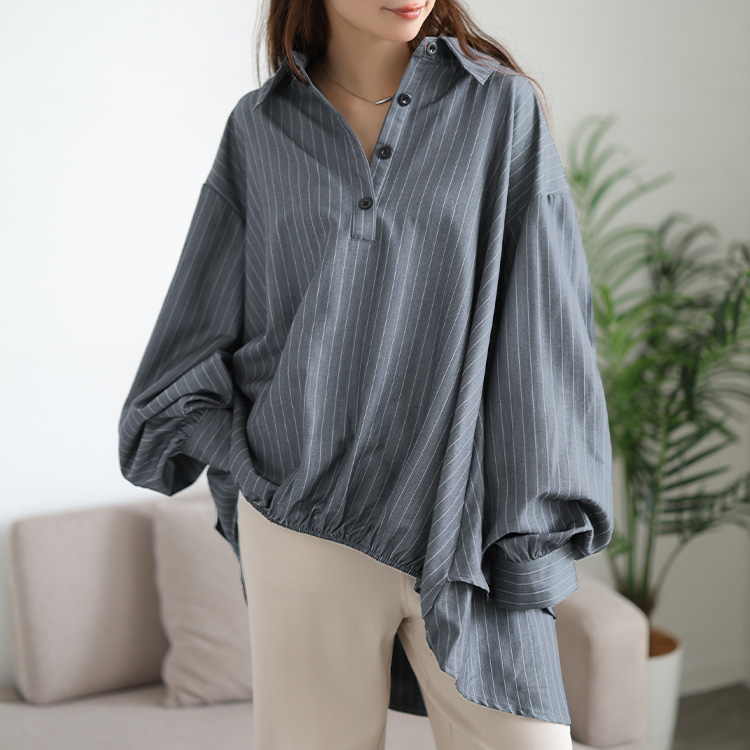 リリアンビューティ Liliane Burty L・3Lウール混配色使いブラウス 3L